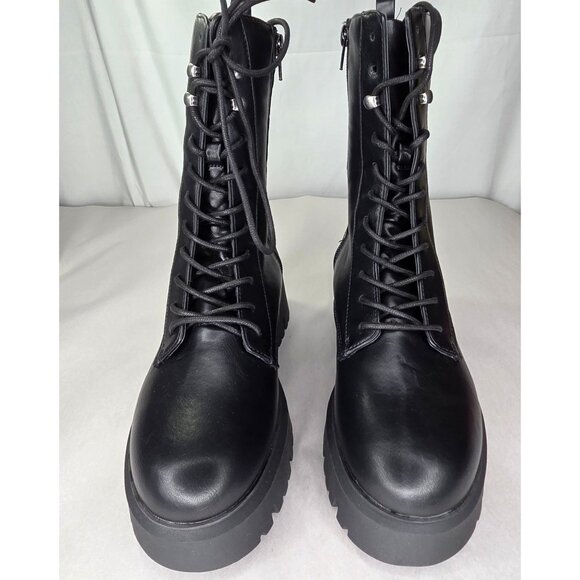 NWOT Madden Girl Women's Maisey Combat Boots, Black Paris - Picture 3 of 8